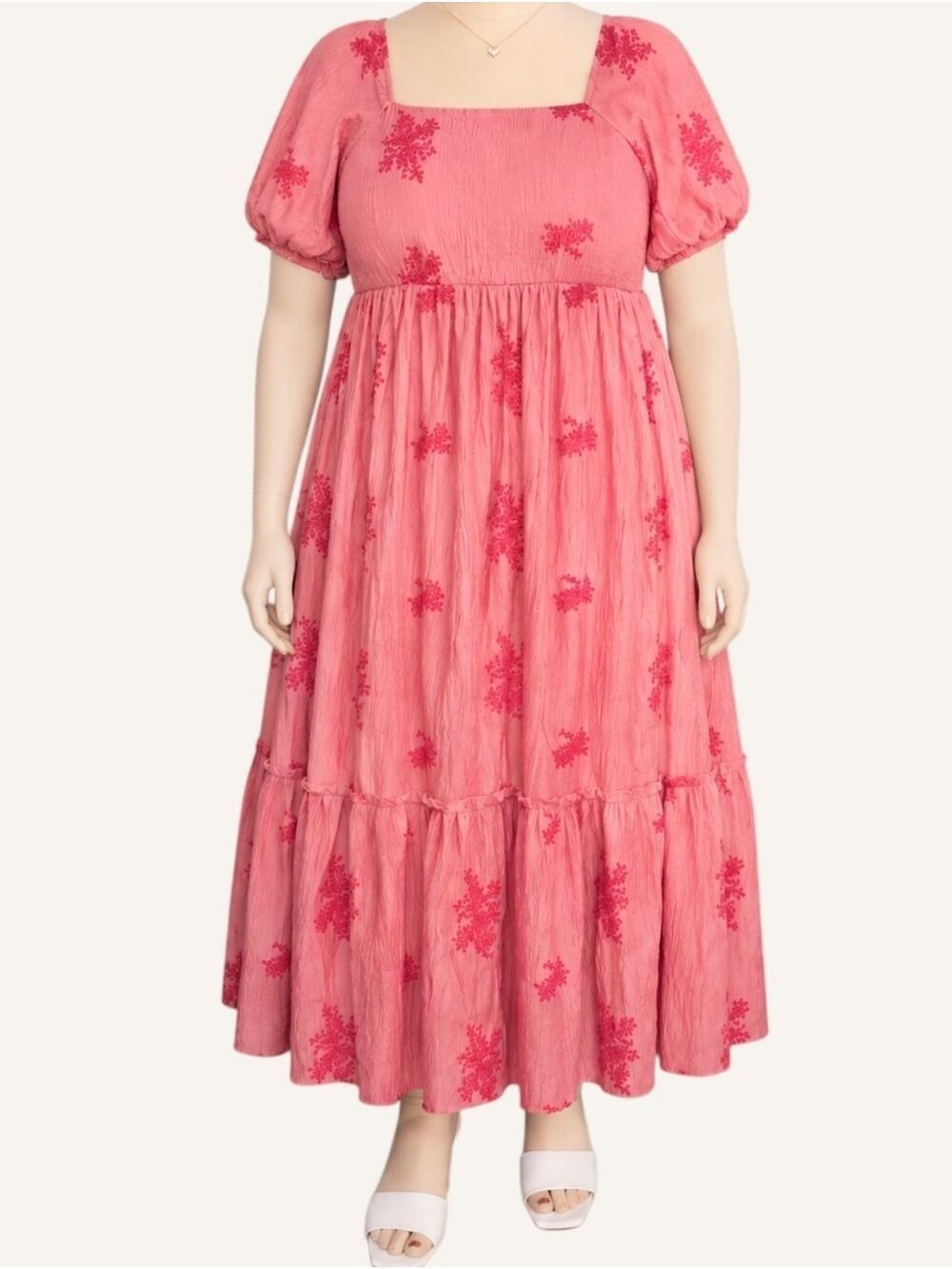 Pologram Curvy Evelyn Mauve Embroidered Maxi Dress 1XL NWT - Picture 1 of 9